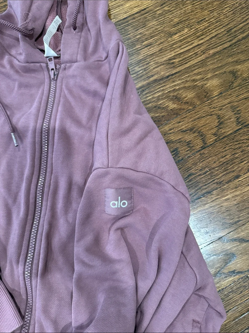 ALO Yoga Mauve Full-Zip Hoodie